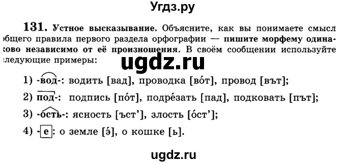 ГДЗ (Учебник) по русскому языку 5 класс С.И. Львова / упражнение № / 131