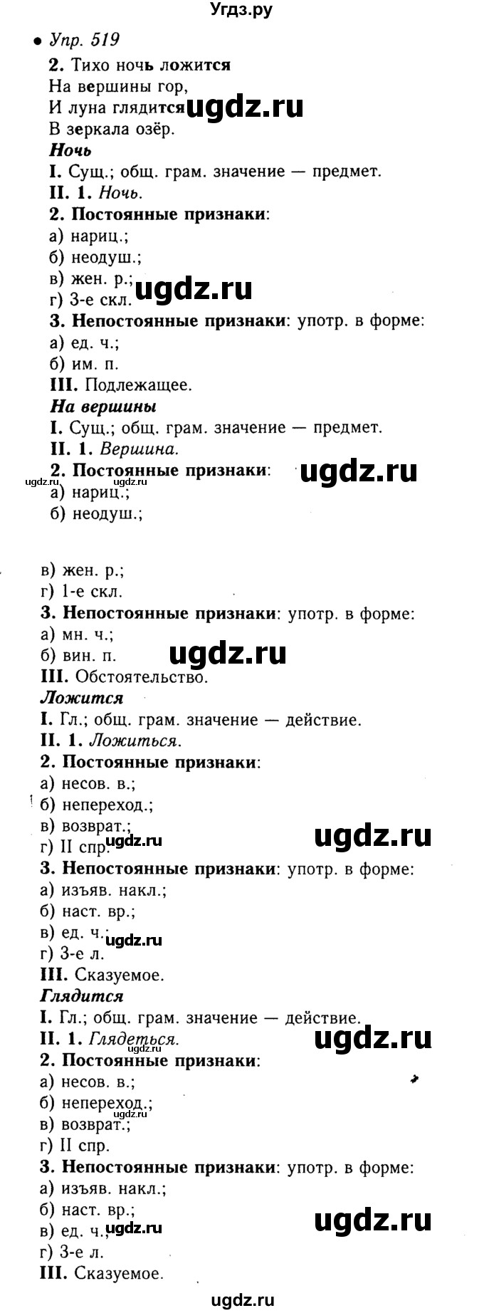 ГДЗ (решебник №1) по русскому языку 5 класс С.И. Львова / упражнение № / 519