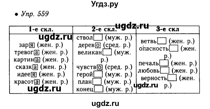 ГДЗ (решебник №1) по русскому языку 5 класс С.И. Львова / упражнение № / 559