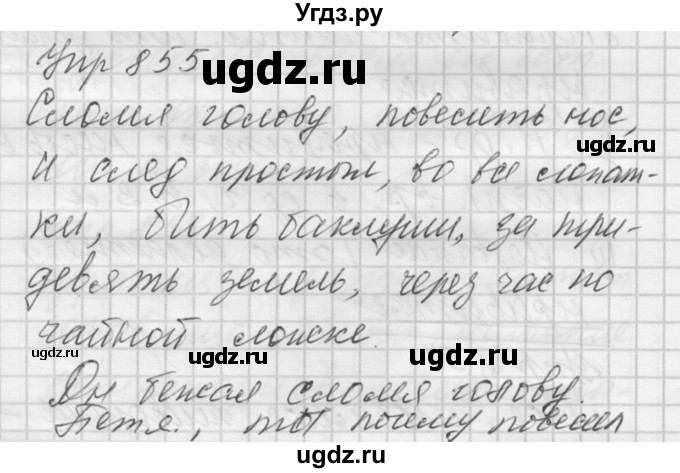 ГДЗ (Решебник к учебнику 2016) по русскому языку 5 класс А.Ю. Купалова / упражнение / 855