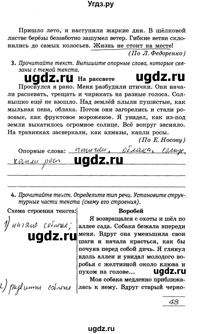 ГДЗ (решебник) по русскому языку 5 класс (рабочая тетрадь) Долбик Е. Е. / страница № / 43