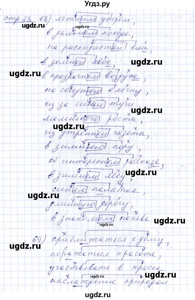 ГДЗ (Решебник) по русскому языку 5 класс (рабочая тетрадь) Богданова Г.А. / часть 1 (страница) / 28(продолжение 2)