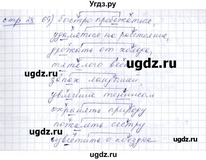 ГДЗ (Решебник) по русскому языку 5 класс (рабочая тетрадь) Богданова Г.А. / часть 1 (страница) / 28(продолжение 3)