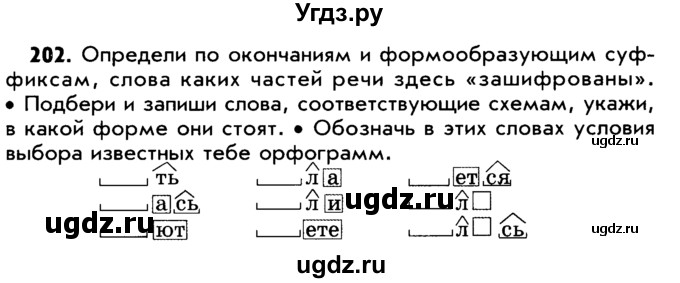 ГДЗ (Учебник) по русскому языку 5 класс Р.Н. Бунеев / упражнение № / 202