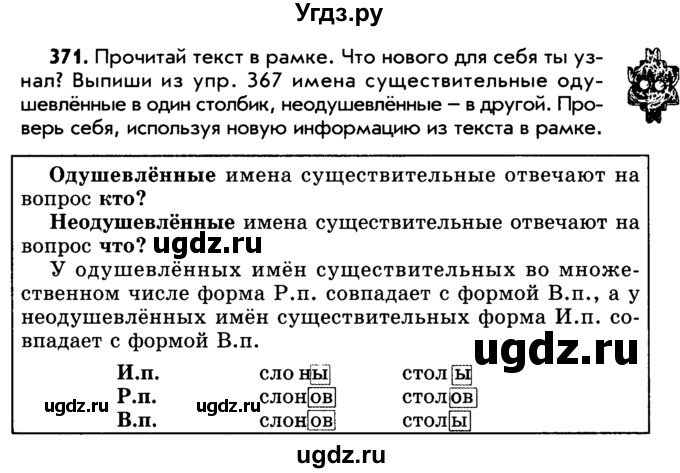 ГДЗ (Учебник) по русскому языку 5 класс Р.Н. Бунеев / упражнение № / 371