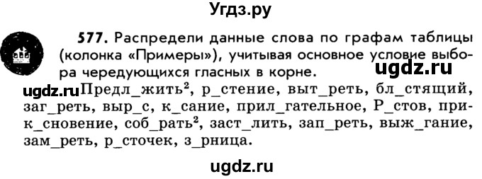 ГДЗ (Учебник) по русскому языку 5 класс Р.Н. Бунеев / упражнение № / 577