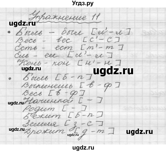 ГДЗ (Решебник) по русскому языку 5 класс Р.Н. Бунеев / упражнение № / 11