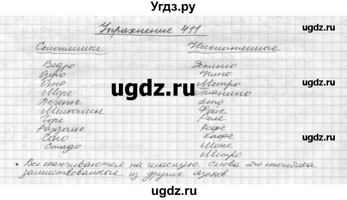 ГДЗ (Решебник) по русскому языку 5 класс Р.Н. Бунеев / упражнение № / 411