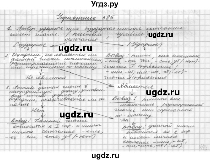 ГДЗ (Решебник) по русскому языку 5 класс Р.Н. Бунеев / упражнение № / 585