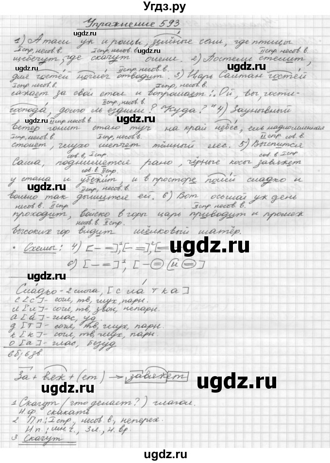 ГДЗ (Решебник) по русскому языку 5 класс Р.Н. Бунеев / упражнение № / 593