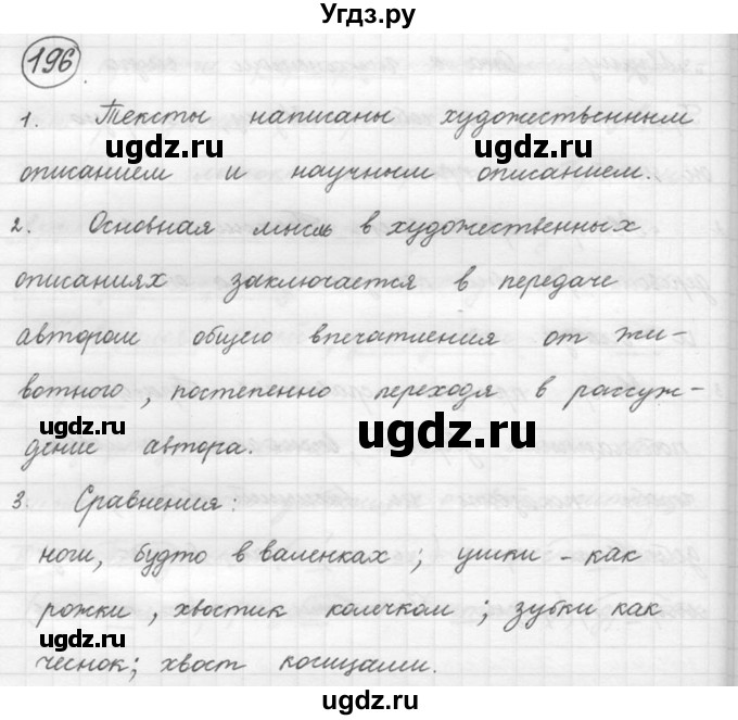 ГДЗ (решебник) по русскому языку 5 класс (русская речь) Е.И. Никитина / упражнение № / 196