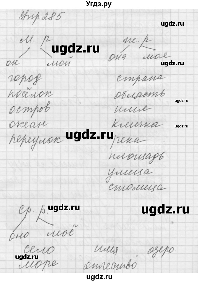 ГДЗ (Решебник) по русскому языку 5 класс (Для обучающихся с интеллектуальными нарушениями) Э. В. Якубовская / упражнение № / 285