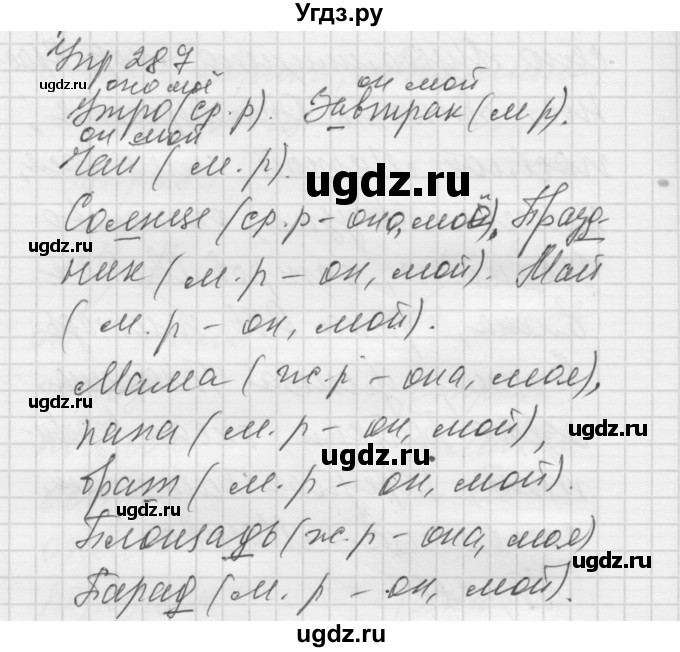 ГДЗ (Решебник) по русскому языку 5 класс (Для обучающихся с интеллектуальными нарушениями) Э. В. Якубовская / упражнение № / 287