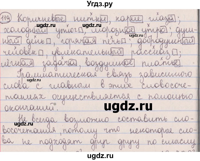 ГДЗ (Решебник №1 к учебнику 2014) по русскому языку 5 класс Л.А. Мурина / часть 1 / упражнение / 119