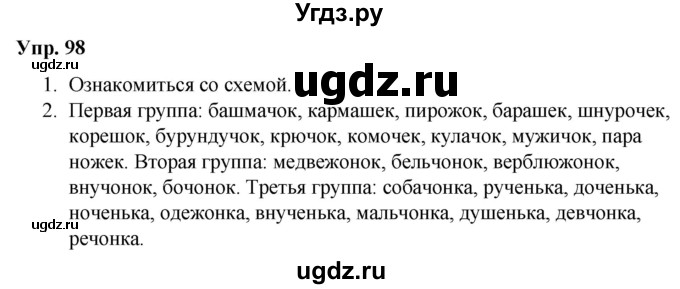 ГДЗ (Решебник №1 к учебнику 2019) по русскому языку 5 класс Л.А. Мурина / часть 2 / упражнение / 98