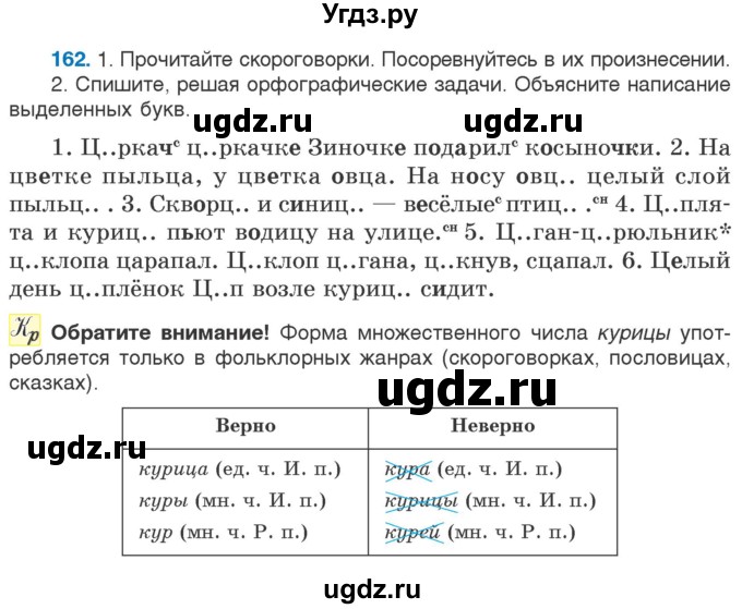 ГДЗ (Учебник) по русскому языку 5 класс Л.А. Мурина / часть 2 / упражнение / 162