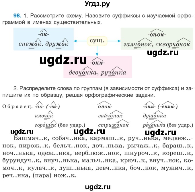 ГДЗ (Учебник) по русскому языку 5 класс Л.А. Мурина / часть 2 / упражнение / 98