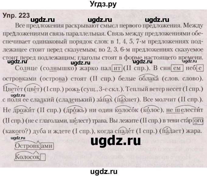 ГДЗ (Решебник №2 к учебнику 2019) по русскому языку 5 класс Л.А. Мурина / часть 1 / упражнение / 223