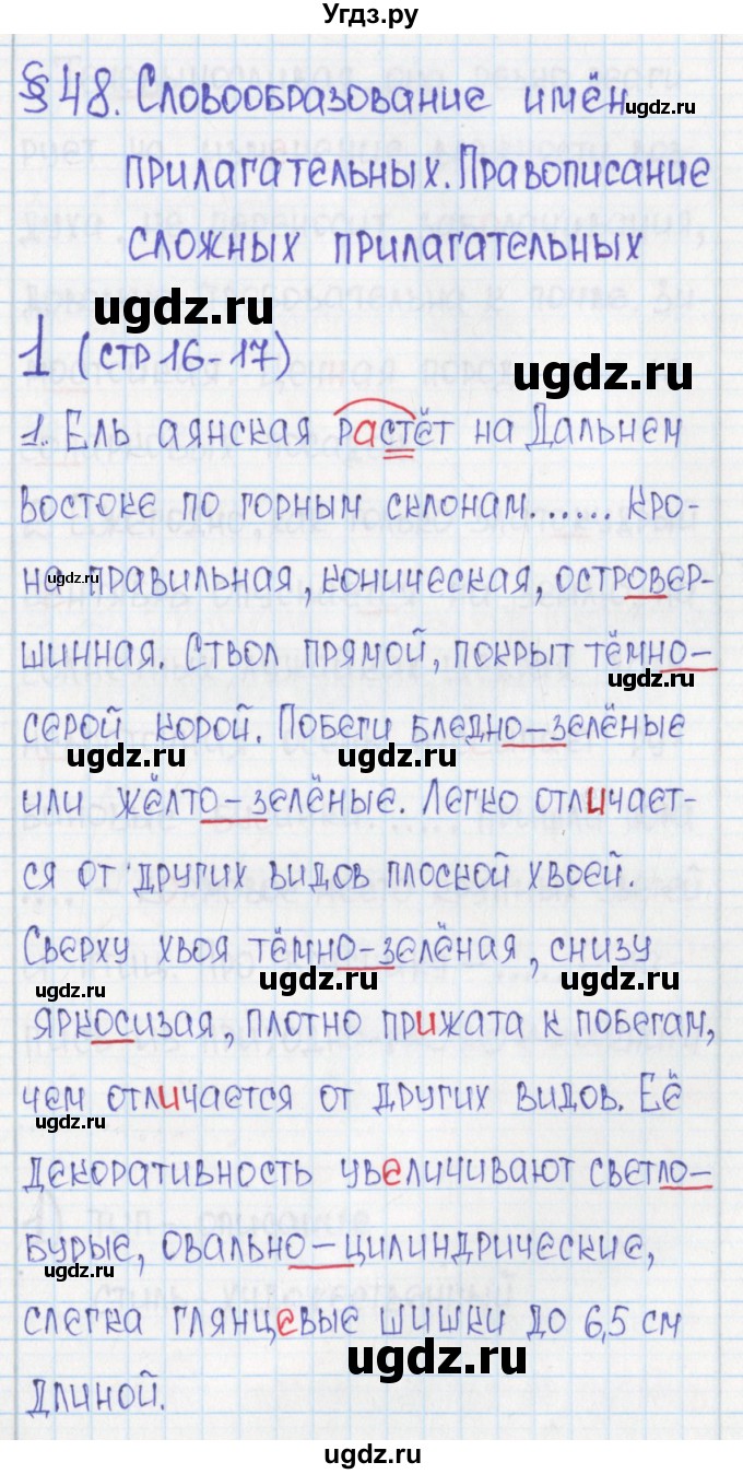 ГДЗ (Решебник) по русскому языку 6 класс (Рабочая тетрадь) Л. М. Рыбченкова / часть 2. страница номер / 16(продолжение 2)