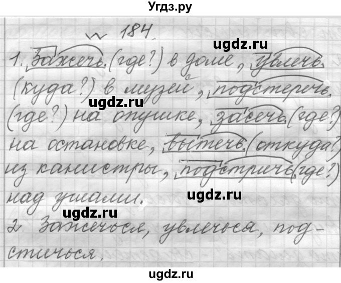 ГДЗ (Решебник к учебнику 2016) по русскому языку 6 класс (Практика) Г.К. Лидман-Орлова / упражнение / 184