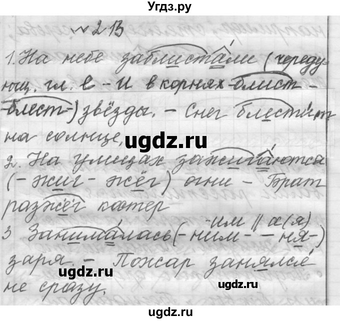 ГДЗ (Решебник к учебнику 2016) по русскому языку 6 класс (Практика) Г.К. Лидман-Орлова / упражнение / 213