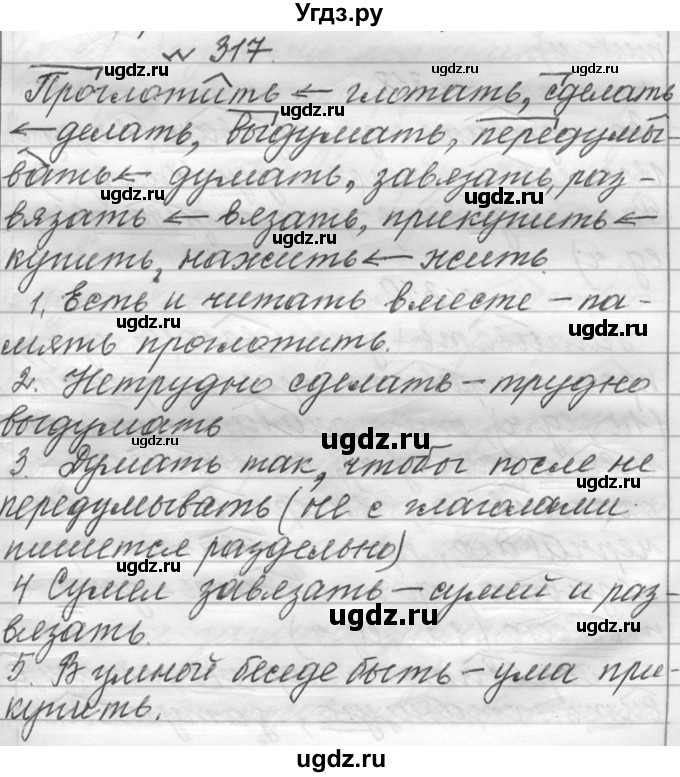 ГДЗ (Решебник к учебнику 2016) по русскому языку 6 класс (Практика) Г.К. Лидман-Орлова / упражнение / 317