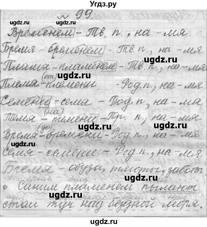 ГДЗ (Решебник к учебнику 2016) по русскому языку 6 класс (Практика) Г.К. Лидман-Орлова / упражнение / 99