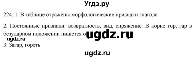 ГДЗ (Решебник к учебнику 2021) по русскому языку 6 класс (Практика) Г.К. Лидман-Орлова / упражнение / 224