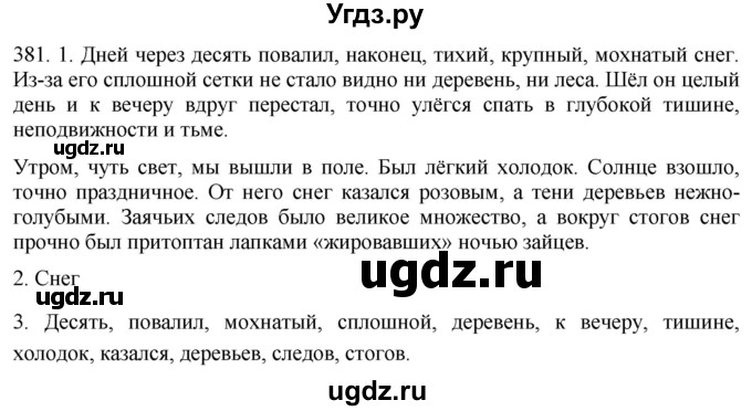 ГДЗ (Решебник к учебнику 2021) по русскому языку 6 класс (Практика) Г.К. Лидман-Орлова / упражнение / 381