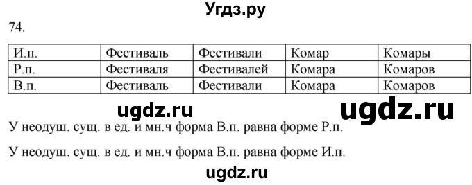 ГДЗ (Решебник к учебнику 2021) по русскому языку 6 класс (Практика) Г.К. Лидман-Орлова / упражнение / 74