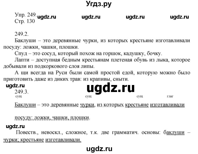 ГДЗ (Решебник №1) по русскому языку 6 класс С.И. Львова / упражнение номер / 249