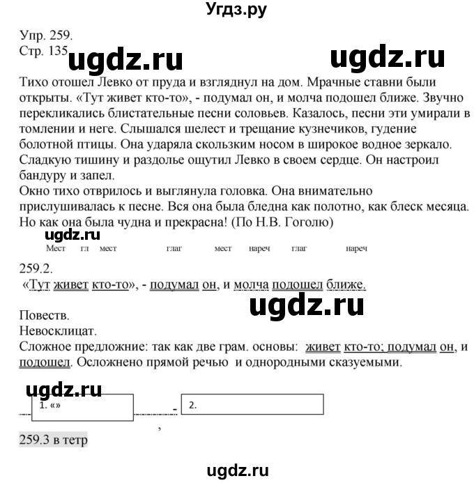 ГДЗ (Решебник №1) по русскому языку 6 класс С.И. Львова / упражнение номер / 259