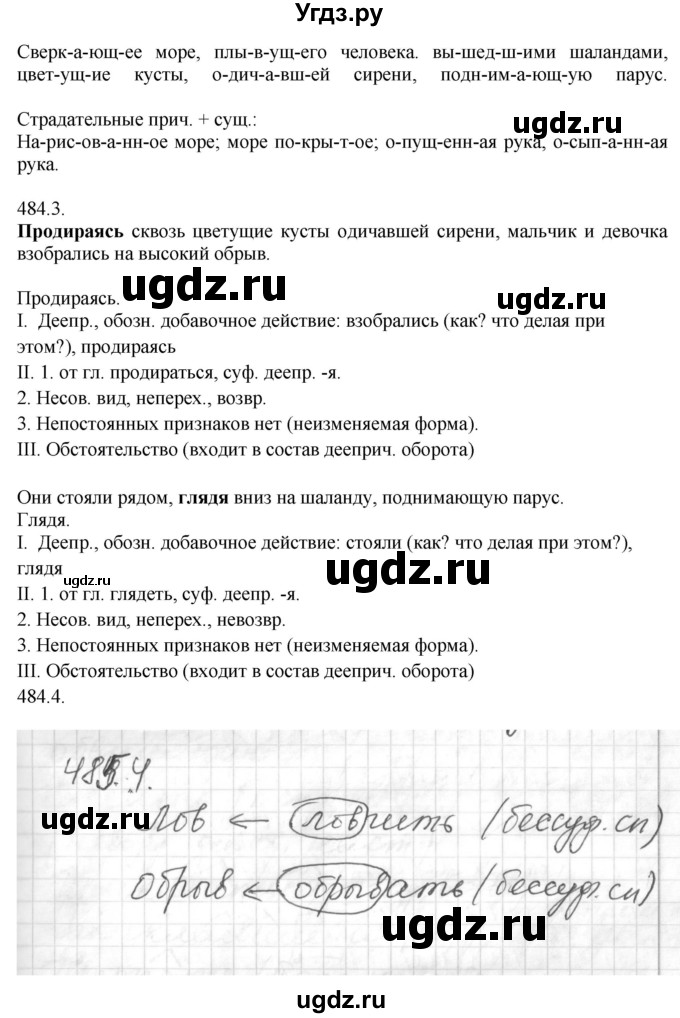 ГДЗ (Решебник №1) по русскому языку 6 класс С.И. Львова / упражнение номер / 485(продолжение 2)