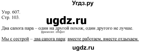 ГДЗ (Решебник №1) по русскому языку 6 класс С.И. Львова / упражнение номер / 607