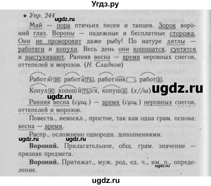 ГДЗ (Решебник №2) по русскому языку 6 класс С.И. Львова / упражнение номер / 244