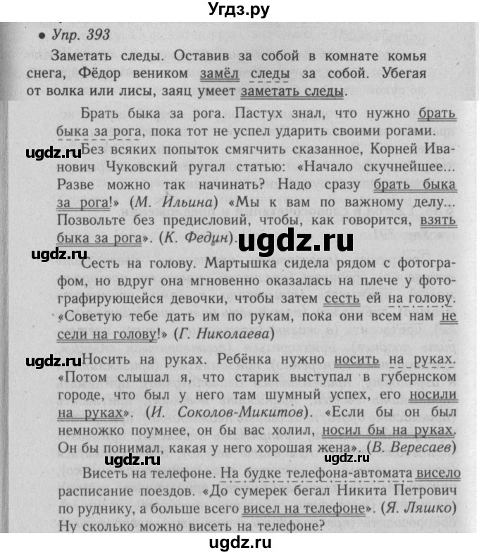 ГДЗ (Решебник №2) по русскому языку 6 класс С.И. Львова / упражнение номер / 393