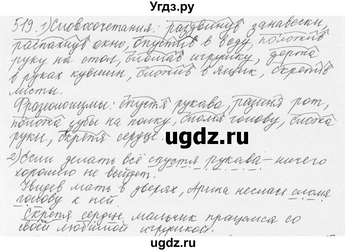 ГДЗ (Решебник №3) по русскому языку 6 класс С.И. Львова / упражнение номер / 519