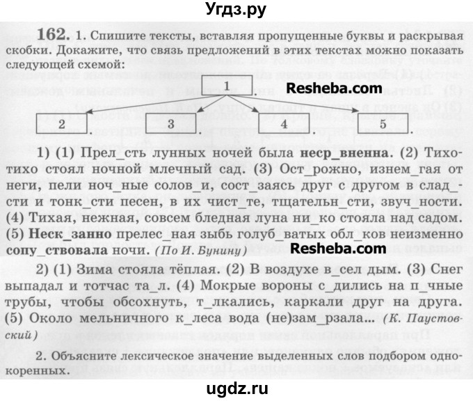 ГДЗ (Учебник) по русскому языку 6 класс С.И. Львова / упражнение номер / 162