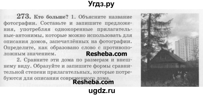 ГДЗ (Учебник) по русскому языку 6 класс С.И. Львова / упражнение номер / 273