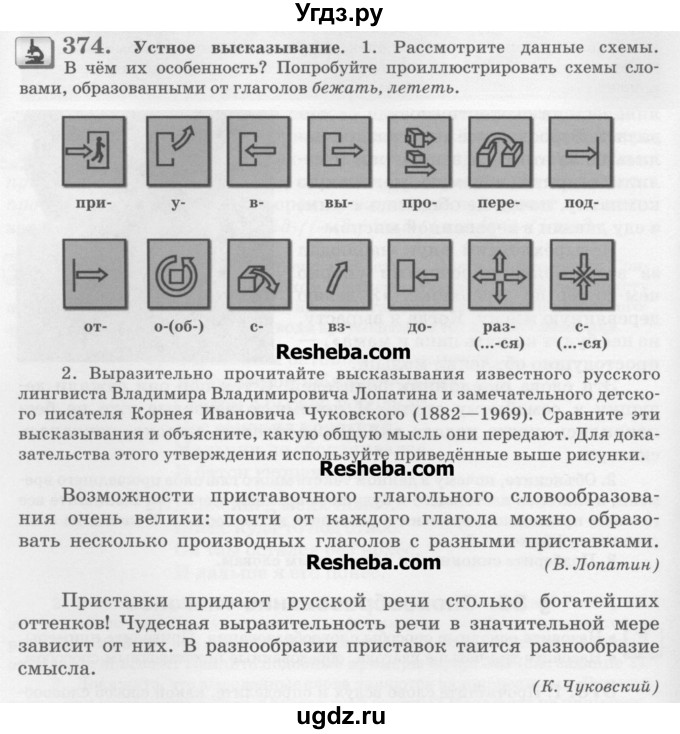 ГДЗ (Учебник) по русскому языку 6 класс С.И. Львова / упражнение номер / 374