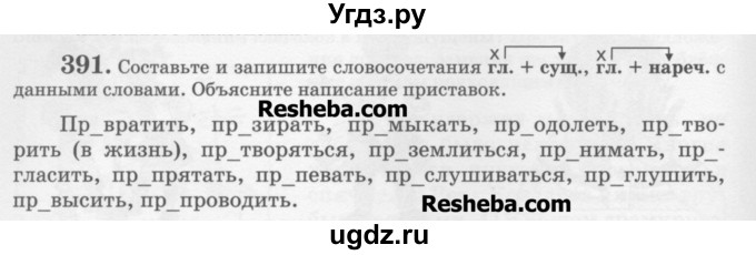 ГДЗ (Учебник) по русскому языку 6 класс С.И. Львова / упражнение номер / 391