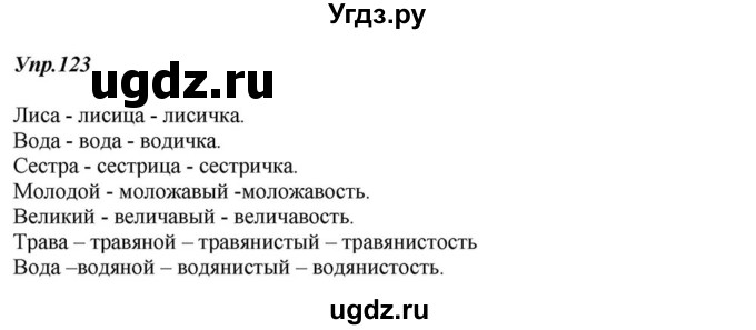 ГДЗ (Решебник к учебнику 2015) по русскому языку 6 класс М.М. Разумовская / упражнение / 123