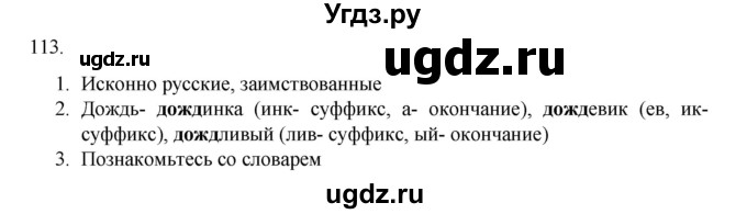 ГДЗ (Решебник к учебнику 2020) по русскому языку 6 класс М.М. Разумовская / упражнение / 113