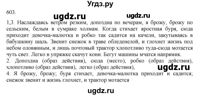 ГДЗ (Решебник к учебнику 2020) по русскому языку 6 класс М.М. Разумовская / упражнение / 603