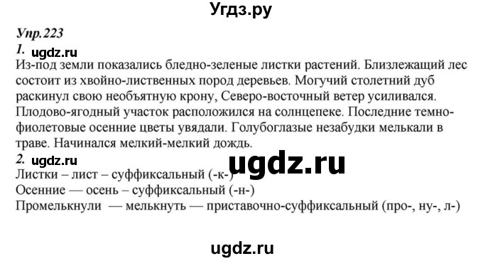 ГДЗ (Решебник к учебнику 2015) по русскому языку 6 класс М.М. Разумовская / упражнение / 223