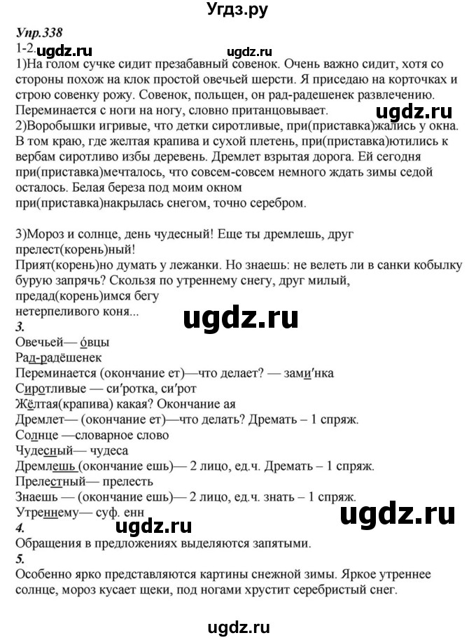 ГДЗ (Решебник к учебнику 2015) по русскому языку 6 класс М.М. Разумовская / упражнение / 338