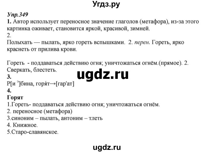 ГДЗ (Решебник к учебнику 2015) по русскому языку 6 класс М.М. Разумовская / упражнение / 349