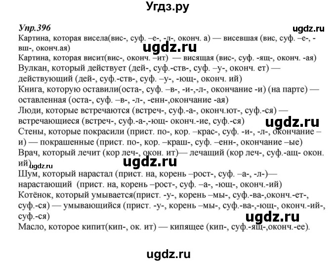 ГДЗ (Решебник к учебнику 2015) по русскому языку 6 класс М.М. Разумовская / упражнение / 396