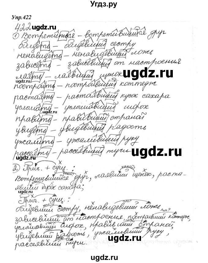 ГДЗ (Решебник к учебнику 2015) по русскому языку 6 класс М.М. Разумовская / упражнение / 422