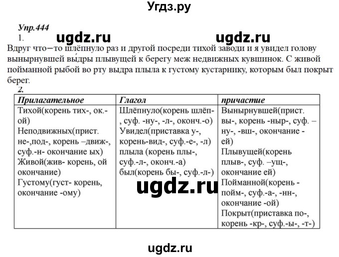 ГДЗ (Решебник к учебнику 2015) по русскому языку 6 класс М.М. Разумовская / упражнение / 444